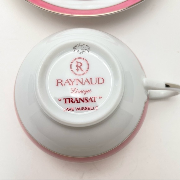 Raynaud Limoges Transat Rose Pink Tea Cup & Saucer - Picture 5 of 11